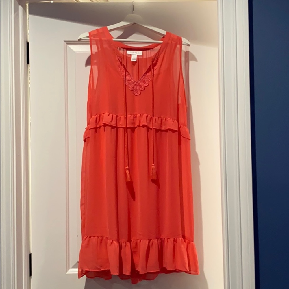Beautiful coral colored maternity dress
